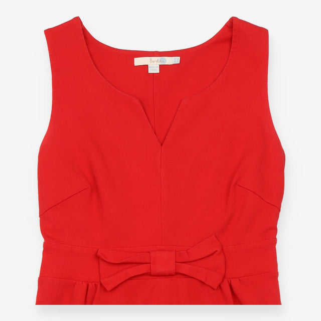 Boden Bright Red V Neck Bow Waist Sleeveless Dress