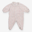 Sleepsuit velour coloured spot collar