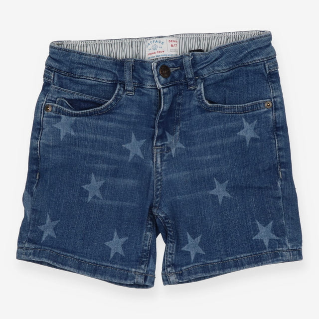 Denim Short with White Stars