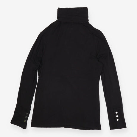 Maternity Nursing Top Black Jersey Roll Neck Long 