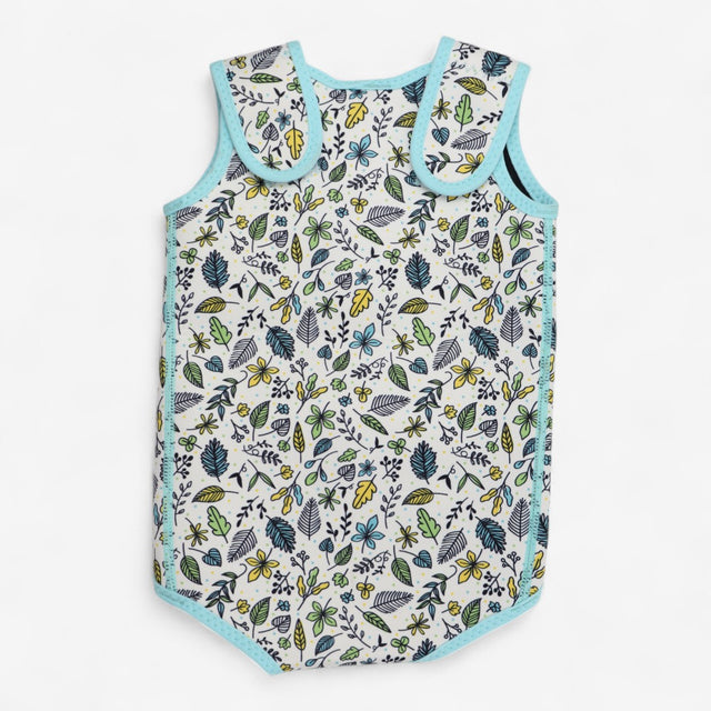 Cream & Blue Floral Wrapover Wetsuit