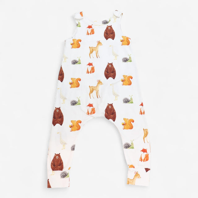Romper Jersey White Woodland Friends