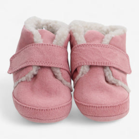 Pram shoes pink fleece lined