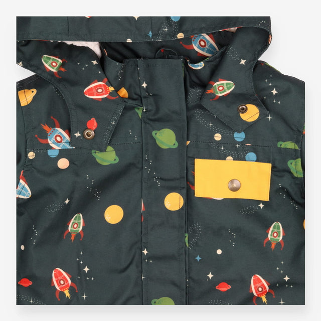 Coat green in space fleece lining