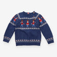 Blue knit sweater with soldiers