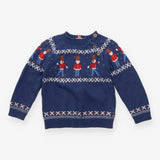 Blue knit sweater with soldiers