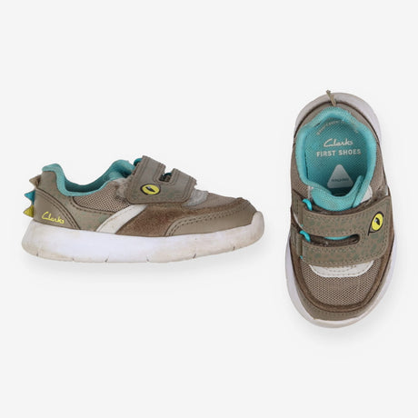 Trainers Brown Velcro Dinosaur Eyes