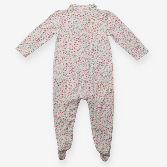 Sleepsuit pink ditsy floral collared