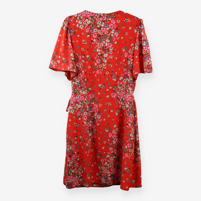 Friends like these Red Floral Wrap Midi Dress