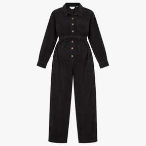 Black Corduroy Maternity Boiler Suit