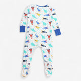Sleepsuit Rockets with blue trim