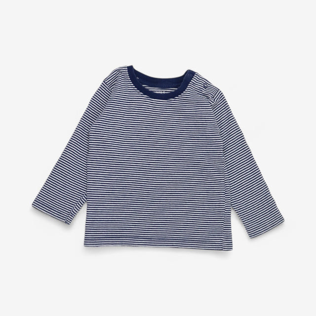 navy stripe LS tee 