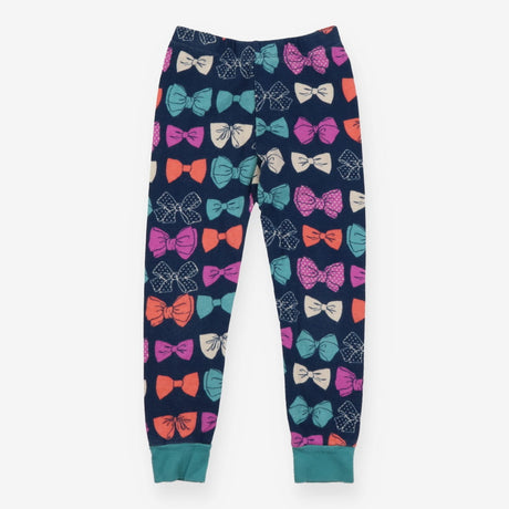 PJs purple and blue bows 