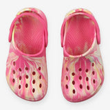 Clogs pink and yellow swirl
