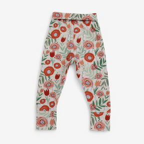 Leggings Red Floral Print - Daisy & Mamma Makes