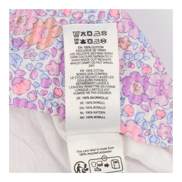 Dress and knickers pink floral smocked white colla