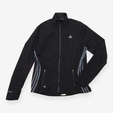 Running Jacket Black Windproof Reflective Zip Up