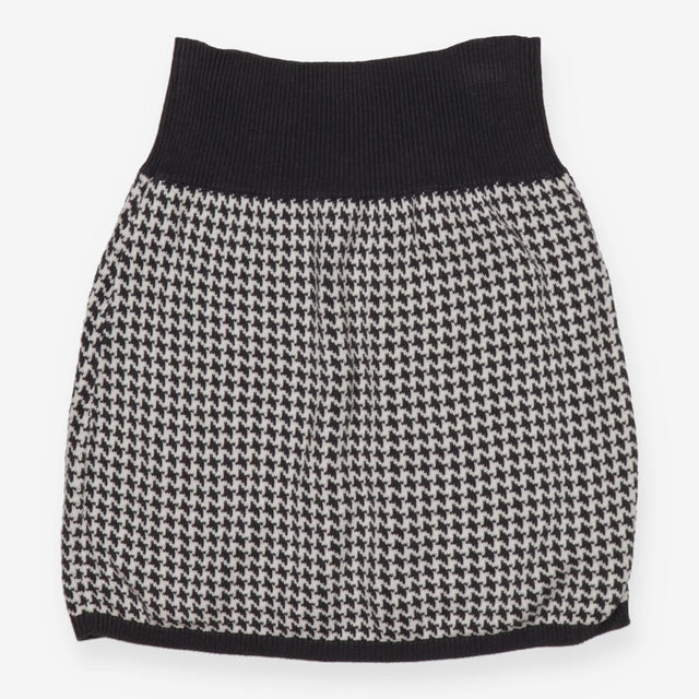 Maternity Knitted Skirt Grey and Cream Houndstooth
