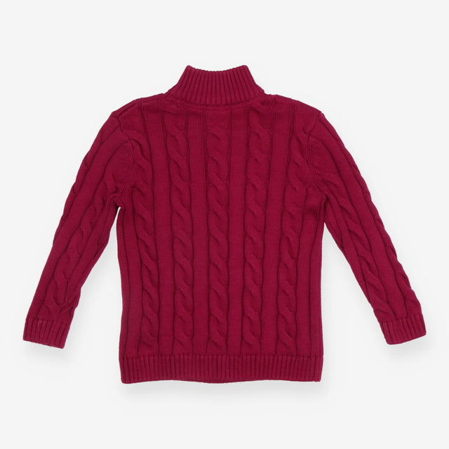 Sweater knit plum quarter zip