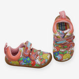 Shoes orange flowers sun velcro