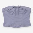 Corset Top Blue Polka Dot Strapless Bustier Y2K