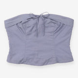 Corset Top Blue Polka Dot Strapless Bustier Y2K