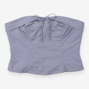 Corset Top Blue Polka Dot Strapless Bustier Y2K