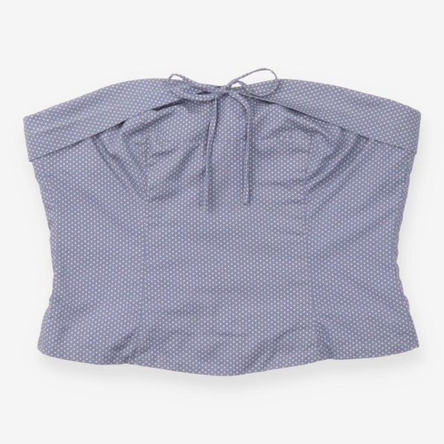 Corset Top Blue Polka Dot Strapless Bustier Y2K