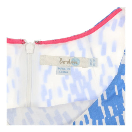 Cotton A line Dress - Blue and White Print