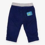 Trousers Pullon Cord Blue with Grey Waistband