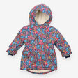 Navy Floral Fleece Lined Coat