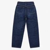 Dark Blue 100% Cotton Tapered High Rise Jeans