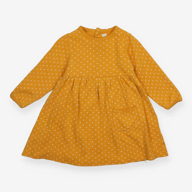 Dress long sleeve yellow spotted