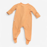 sleepsuit zip orange ribbed