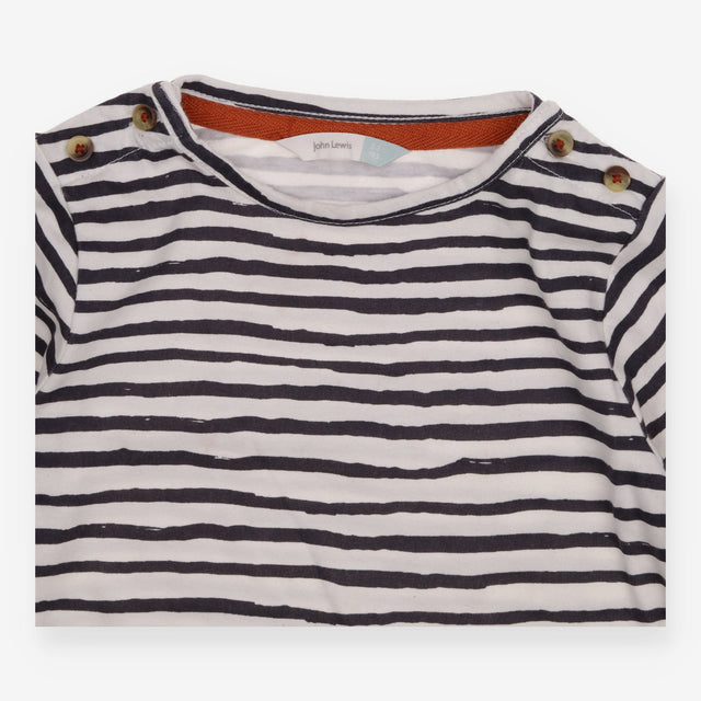 T-shirt long sleeved black white striped
