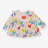 Jersey Dress Pink Butterflies