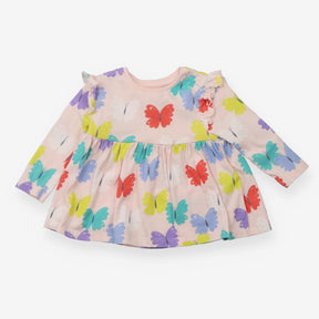 Jersey Dress Pink Butterflies