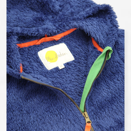 Fleece zip up blue with green trim