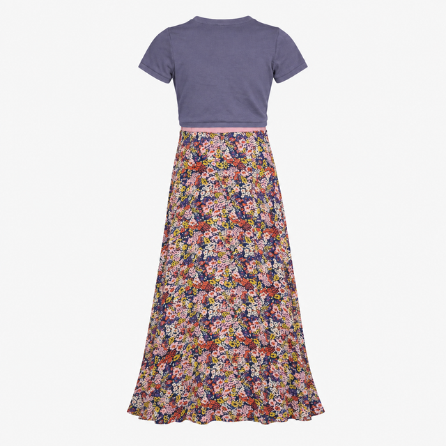 Slate Blue 2-in-1 Floral Maternity & Nursing Maxi 