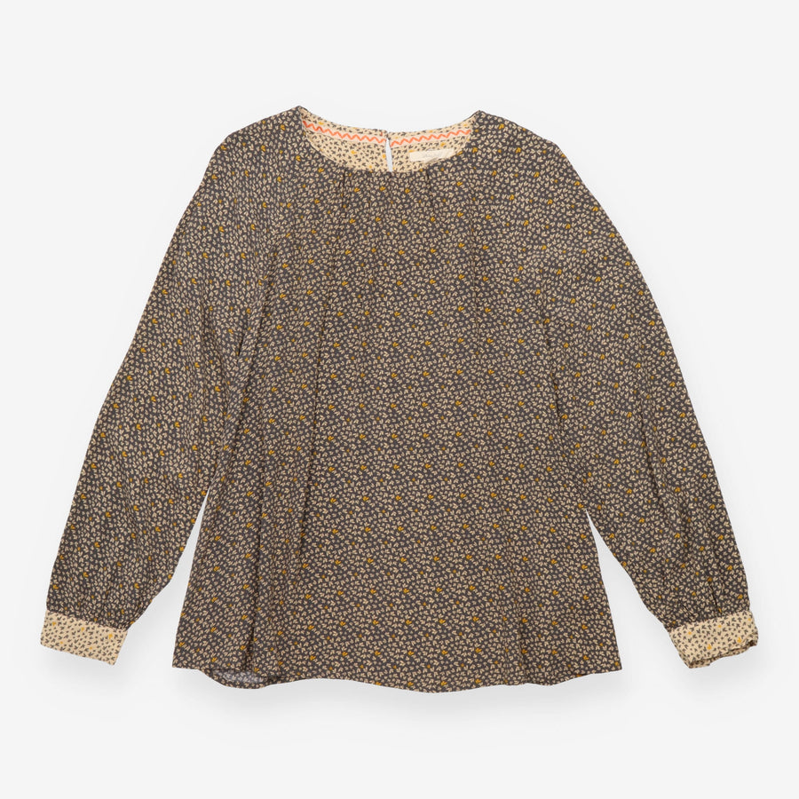 Top Grey Ditsy Floral Long Sleeve