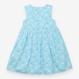 Dress Sleeveless Blue Ducks and Flowers