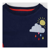 Sweatshirt navy blue rainbow clouds