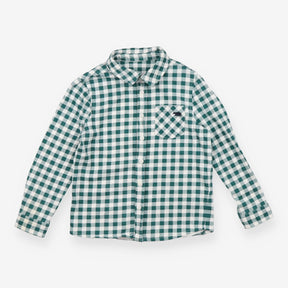 Shirt green white check LS