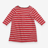 Pink Striped Dress with Brown Bird