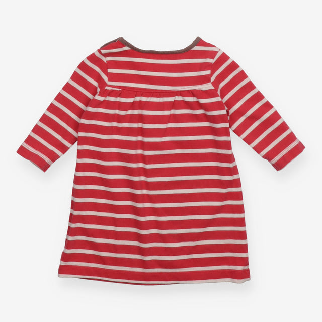 Pink Striped Dress with Brown Bird