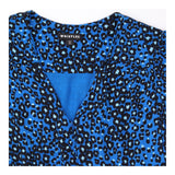 Jumpsuit Animal Print Short Sleeve Blue