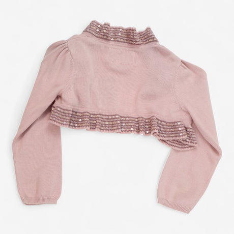 Cardigan pink sequin frill