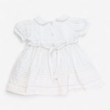 White Woven Smock Occasion Dress