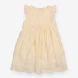 Dress Yellow and white Strips with Ruffle Shoulder