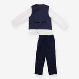 Outfit Blue herringbone trousers waistcoat shirt 
